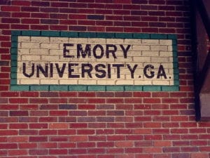 Emory University Plaque on the Depot wall